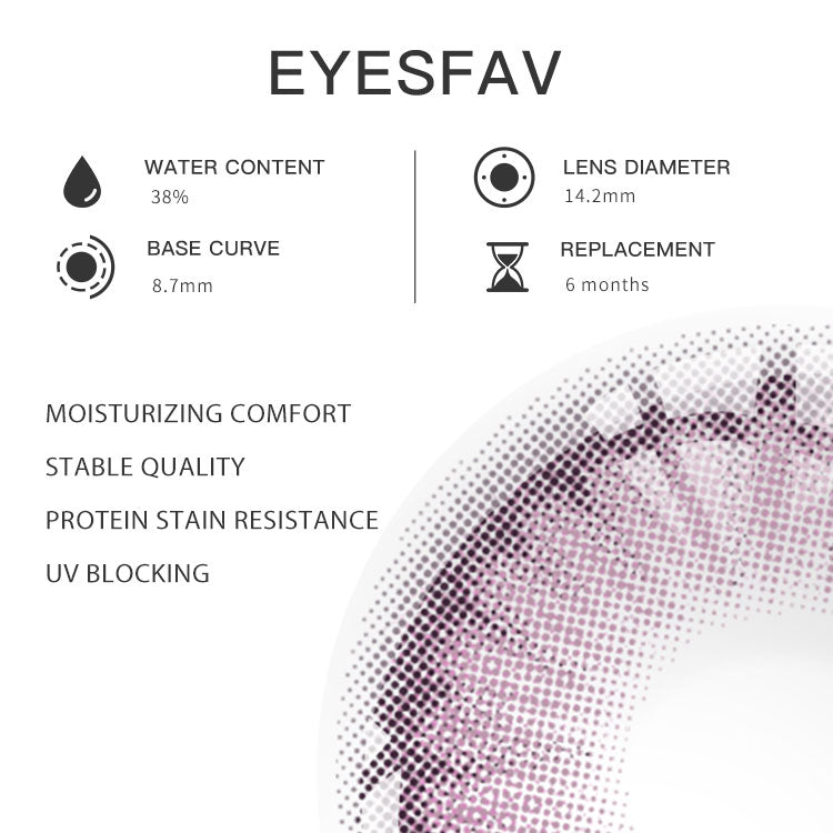 Flora Purple Colored Contact Lenses Parameters